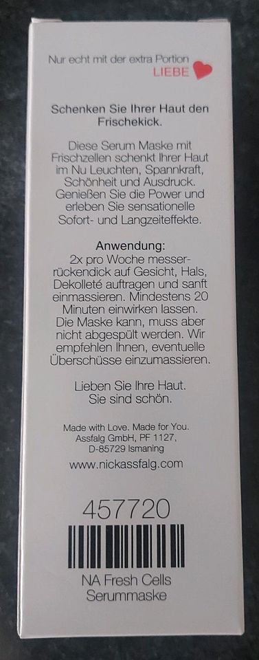 Nick Assfalg, neu & ungeöffnet, Fresh Cells Anti-Falten-Creme in Braunschweig