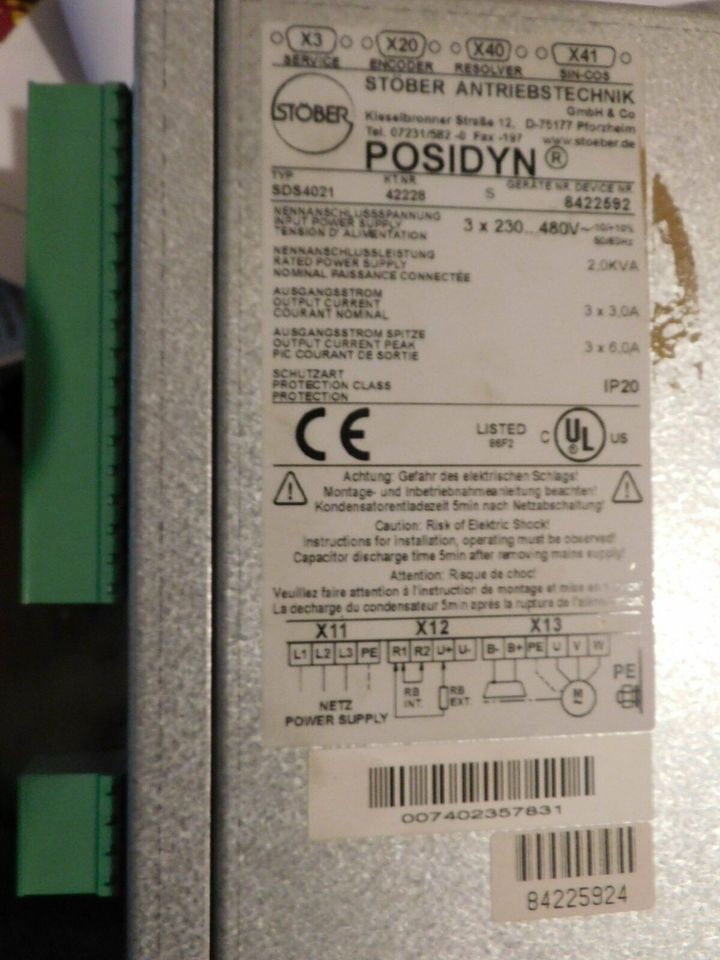 Stöber Servomotor mit Getriebe und Stöber POSIDYN SERVOUMRICHTER in Fürth