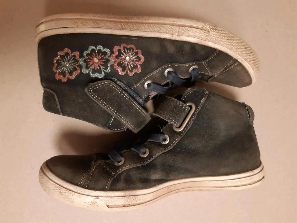 Sneaker Velours Klett Blumen dunkelblau Gr. 34 (wie Superfit) in Rostock