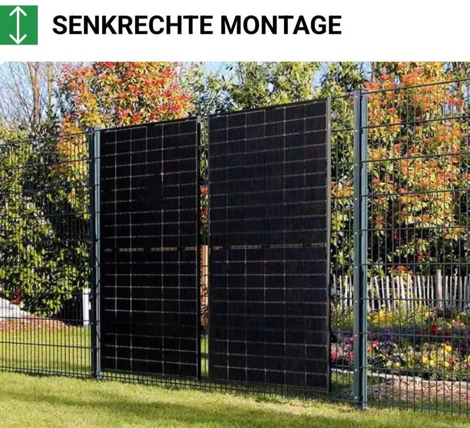 ZaunPV Montagepaket für 1 x PV-Modul Stahl Schwarz Solarmodule Photovoltaik in Moers