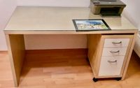 Schöner IKEA-Schreibtisch mit Glasplatte und Rollcontainer Düsseldorf - Wittlaer Vorschau