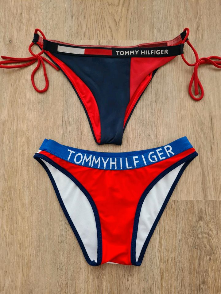 Tommy Hilfiger Bikini Hosen Badehosen S 36 Damen rot blau weiß in Bergisch Gladbach