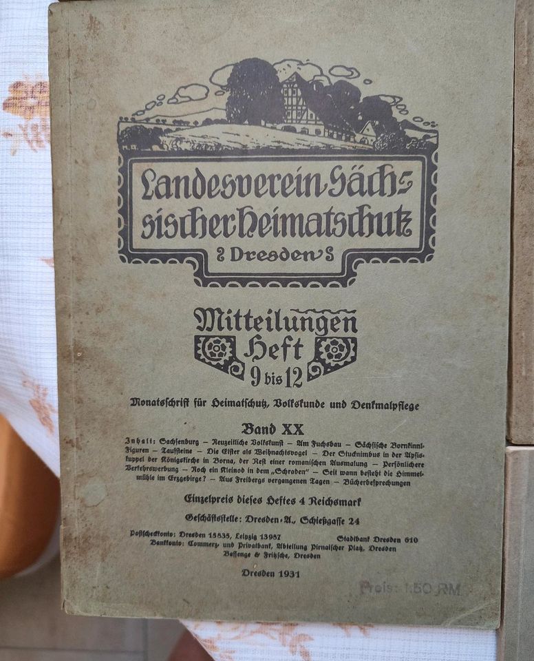 7x Hefte Landesverein Sächsischer Heimatschutz (1924-1937) in Bernsdorf