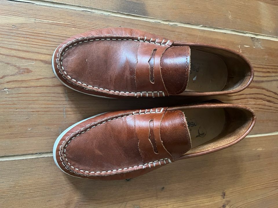 Loafer Herren Handgefertigt Italien Leder Braun 42 in Berlin