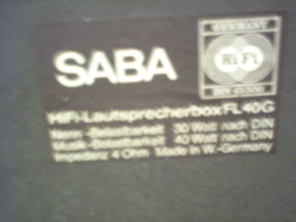 Saba FL 40 G Speaker Boxen Lautsprecher Vintage Antik in Walluf