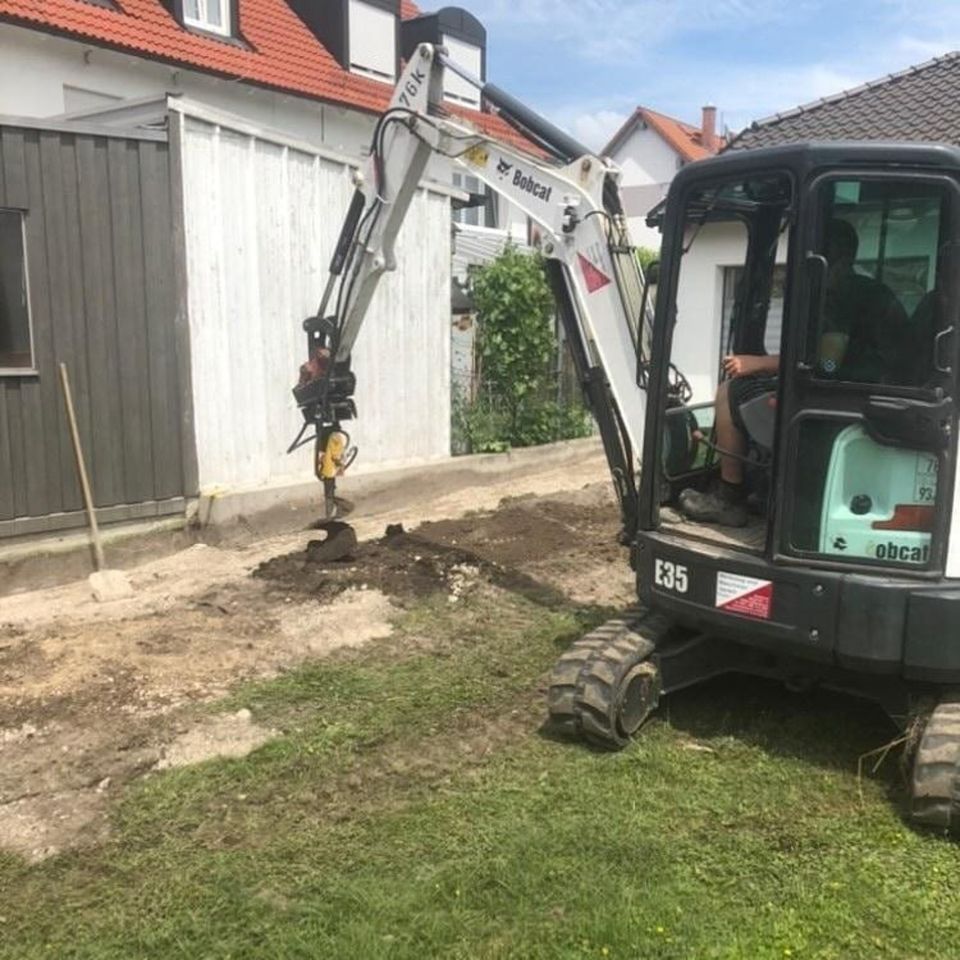 Minibagger 3,6 t mieten, leihen, 3,5 Tonnen, Baggerverleih in Hallbergmoos