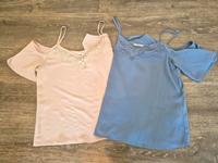 Only C&A Bluse Top schulterfrei rosa hellblau Größe 36 Sachsen - Bautzen Vorschau