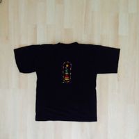 Schwarzes T-Shirt mit bunten Stickereien Baden-Württemberg - Korb Vorschau