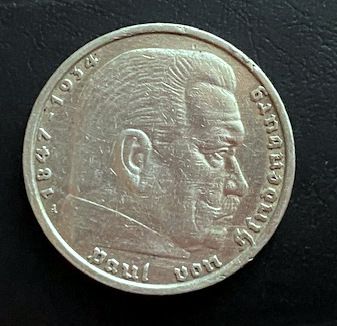 5 Reichsmark DR 1935-A ,Adlerwappen,Hindenburg in Essen