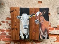 Bild Kühe auf Holzpalette Gemälde Dekoration Sachsen-Anhalt - Jübar Vorschau