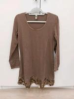 **NEU** TREDY long Shirt Oberteil Strick häkelborte taupe 40 Hessen - Fulda Vorschau