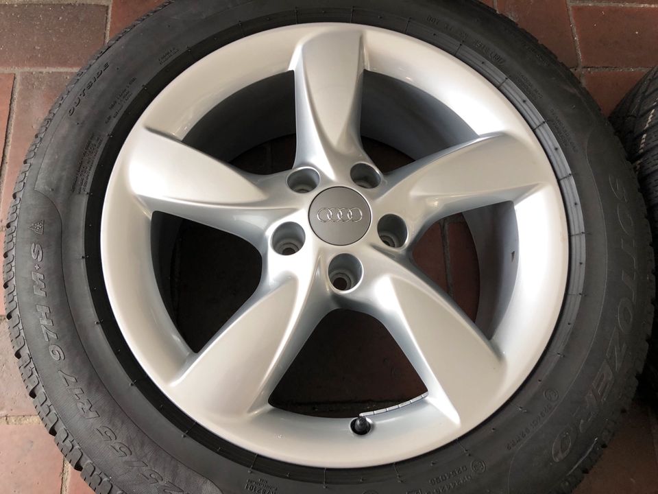 Original Audi A6 4G Felgen 17 Zoll Winterreifen 225 55 17 Pirelli in Leimen