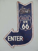 Hinweisschild Wandschild Enter Route 66 40x25cm Ausgang Krummhörn - Greetsiel Vorschau