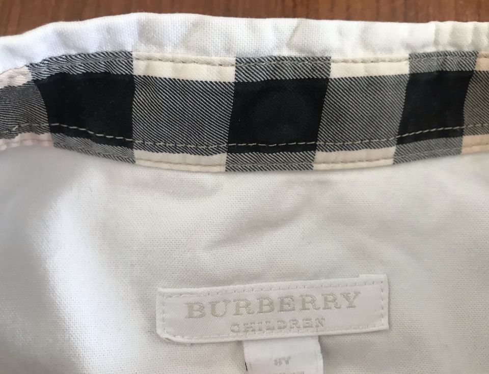 Original Burberry Kids Hemd Weiß Gr. 8Y (128 cm) in Berlin