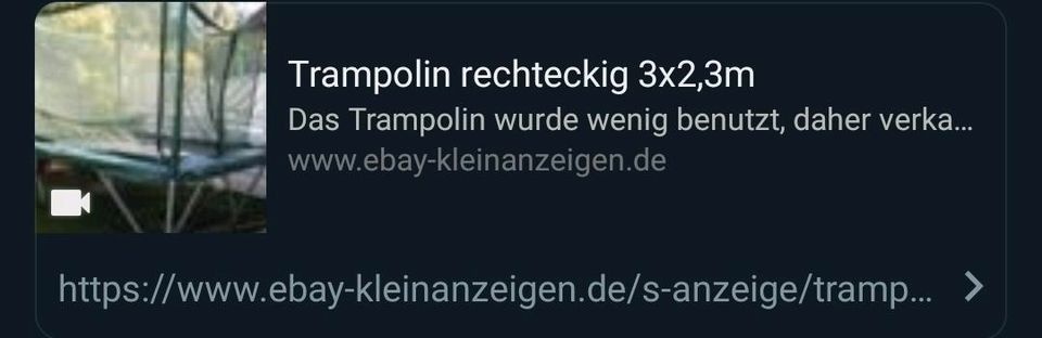 Trampolin 3m x 2,30m Rechteckig in Neustadt