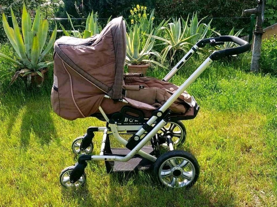 Gesslein F6 Kombi-Kinderwagen Buggy Sportwagen rosa braun Mädchen in Jena