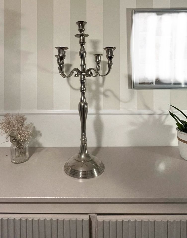 XL Kerzenständer Silber 60cm 5-armig in Detmold