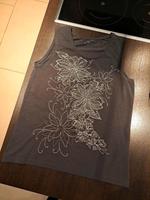 Ärmellos Shirt von C&A Gr.S  wunderschöner Blumenprint/Stick grau Bayern - Karlshuld Vorschau