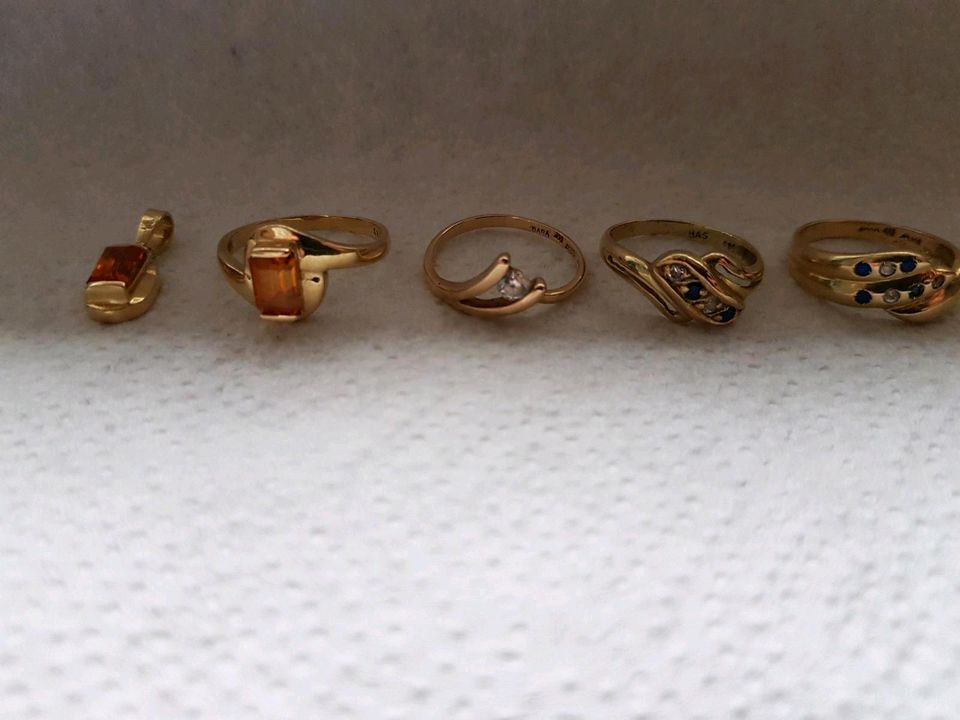 585 Karat Gelbgoldringe+Anhänger 4Gold Ringe 12.45 Gramm Gelbgold in Bochum