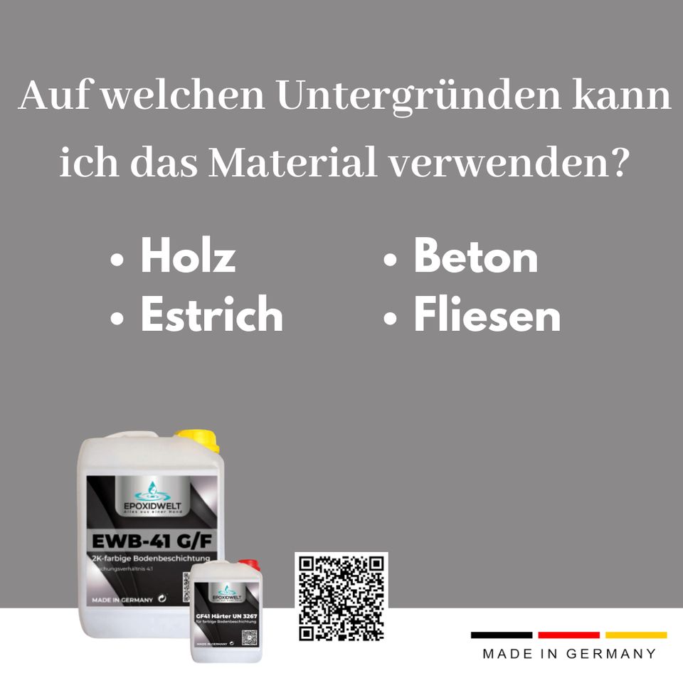 Epoxidharz-Bodenbeschichtung in 16 RAL Farben, Bodenversiegelung mit Epoxidharz, Epoxidboden für Garagen Industrie-Epoxidbeschichtung Epoxidharz-Beschichtungssysteme Epoxidböden 2K Epoxidharz in Neuss