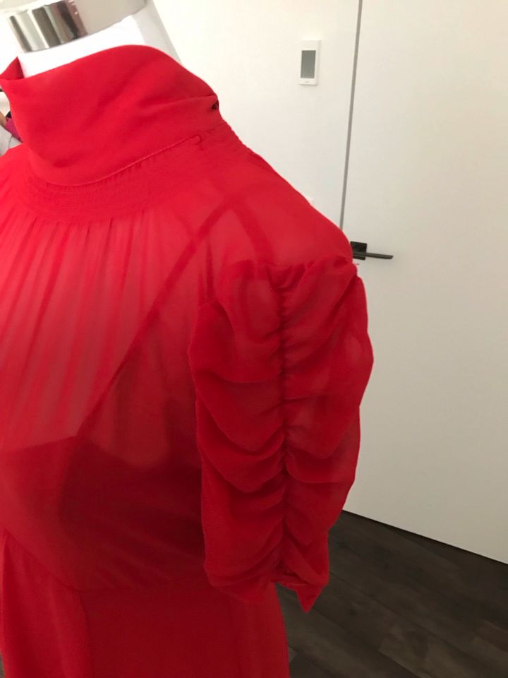 Partykleid Sommerkleid Kleid mit Rüschen rot NEU 36 S in Lorup
