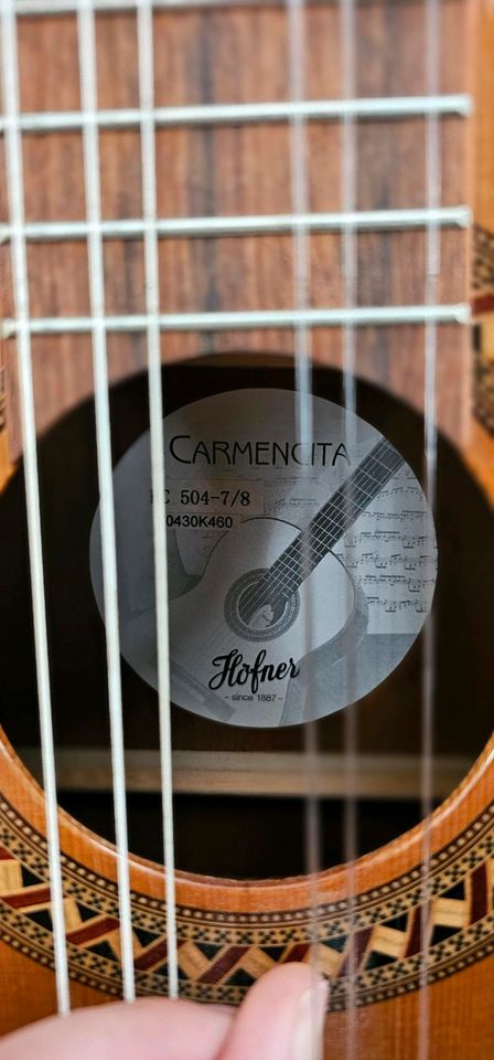 Höfner Carmencita HC504 - 7/8 Konzertgitarre + Tasche in Erfurt
