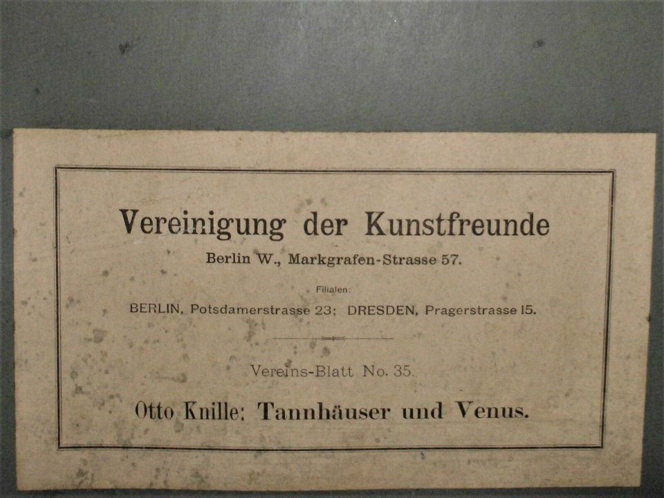 Bild Tannhäuser und Venus Otto Knille Vereinigung Kunstfreunde in Jüterbog