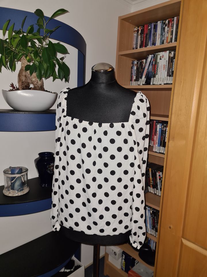 Bluse Püffärmel Vila Gr. 40 weiß schwarze Punkte NEU 35€ in Dürrlauingen