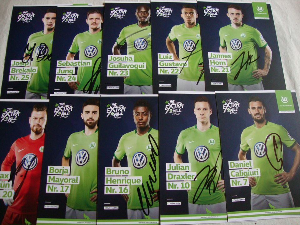 Autogrammkarten Wolfsburg Saison 2016 /2017 in Bremen