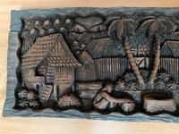 Holz-Relief, Wandbild, asiatisches Motiv, 47,5 x 17 x 13 cm Bayern - Burgau Vorschau