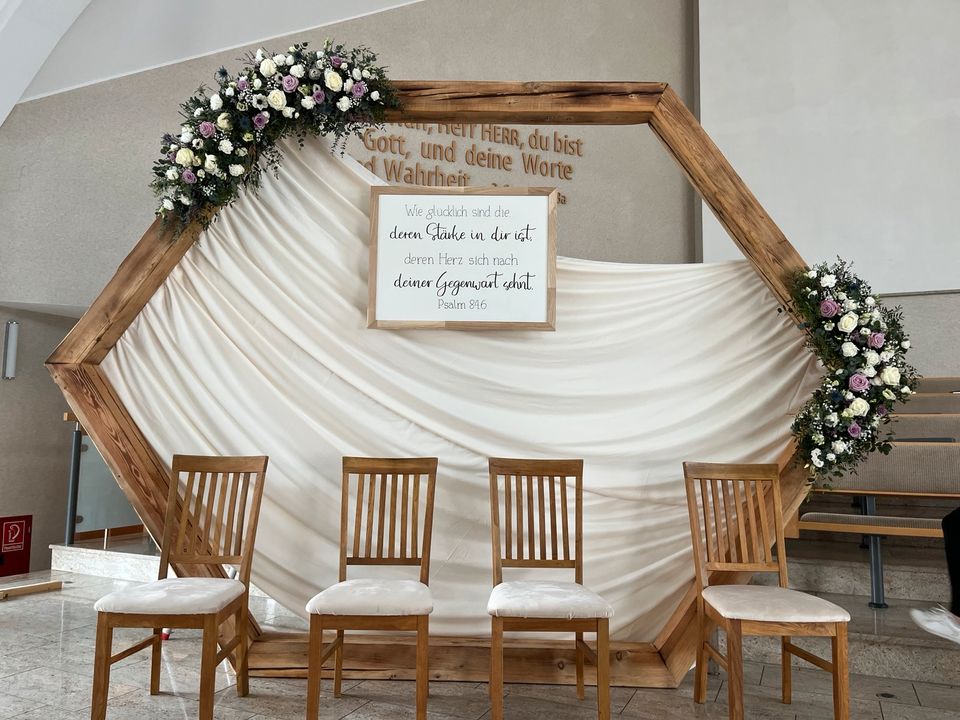 Thron Hochzeit Stand Massivholz XXL in Hürtgenwald