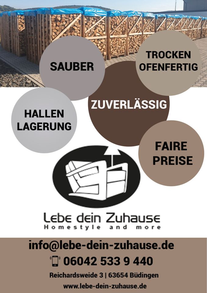 Brennholz Kaminholz Buche sofort verfügbar Ofenfertig 23-26cm in Büdingen