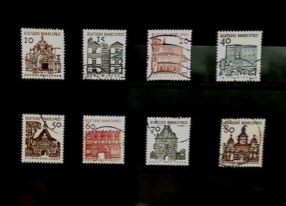 Briefmarken BRD 64/65 Bauwerke in Ginsheim-Gustavsburg