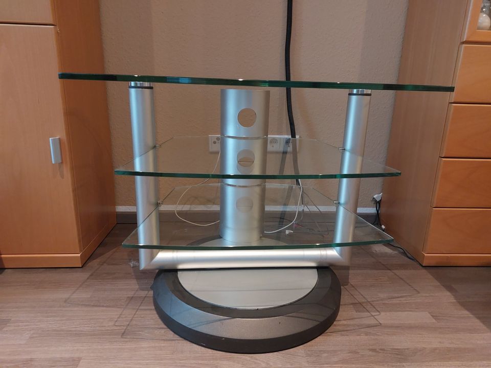 Fernsehtisch TV Rack Silber Glas in Köln