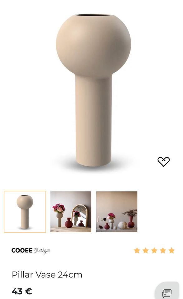 Deko Cooee Pillar Vase Sand Beige 24cm 32cm Skandi Japandi Boho in Göttingen