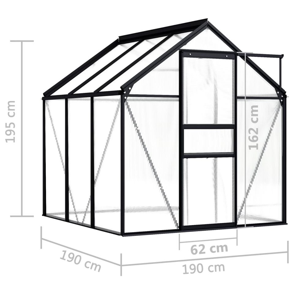 Gewächshaus Anthrazit Aluminium 3,61 m², 374€* in Köln