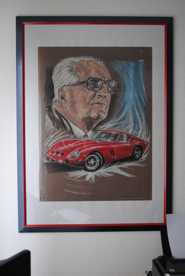 Handdruck Portrait " Enzo Ferrari " von Jorge Ferreyra Basso in Bonn