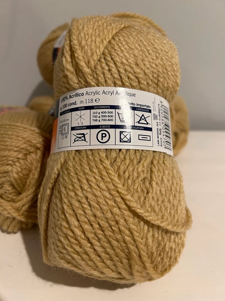 5x Wolle Pronto von Mondial beige (0199) in Pegau