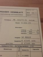 Pierburg Vergaser-Kennblatt VW 412/75 PS Autom. Niedersachsen - Osnabrück Vorschau