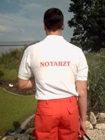 T-Shirt, weiß mit Brust- und Rückendruck NOTARZT Bayern - Bobingen Vorschau