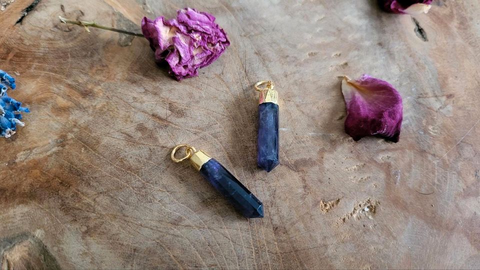 ⚜️ Amethyst Kettenanhänger Spitze Edelsteinschmuck Heilsteine 925 in Minden