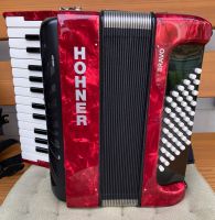 Hohner Bravo II 48 Piano-Akkordeon rot, silent key, Balg bk Bayern - Ingolstadt Vorschau