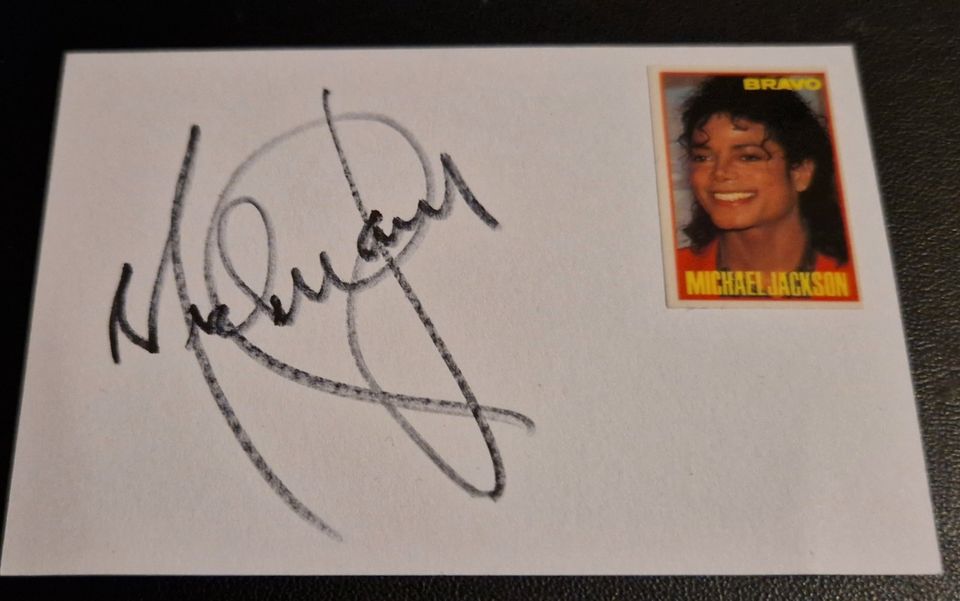 Autogramm Michael Jackson seltene Signatur in Berlin
