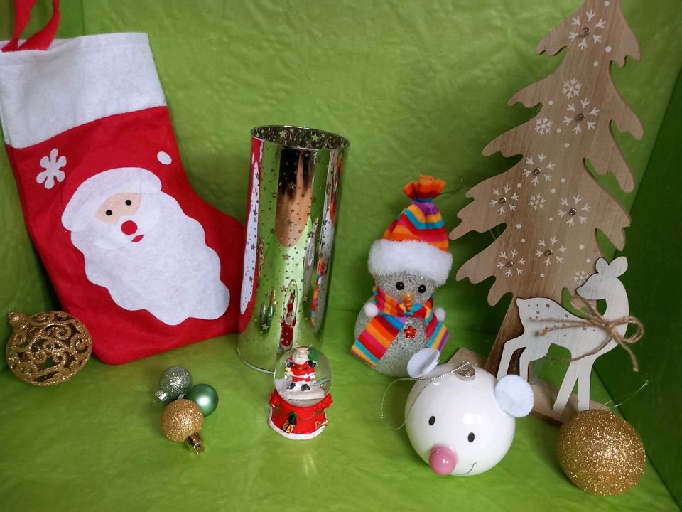 Deko Konvult Weihnachten, Dekopaket Lampe in Schwarzmühle