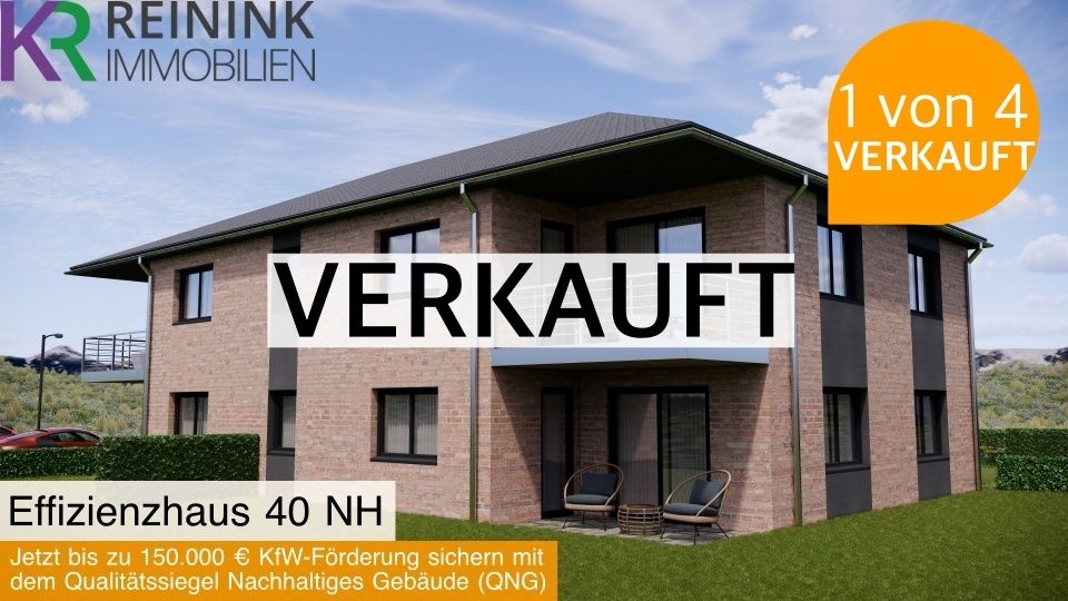 +VERKAUFT+ Neubau: Obergeschosswohnung mit Balkon-  Bis zu 150.000 € Förderung in Nordhorn