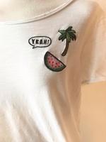 Tom Tailor Oberteil weiß Design Palme Flamingo Melone L Bayern - Ustersbach Vorschau
