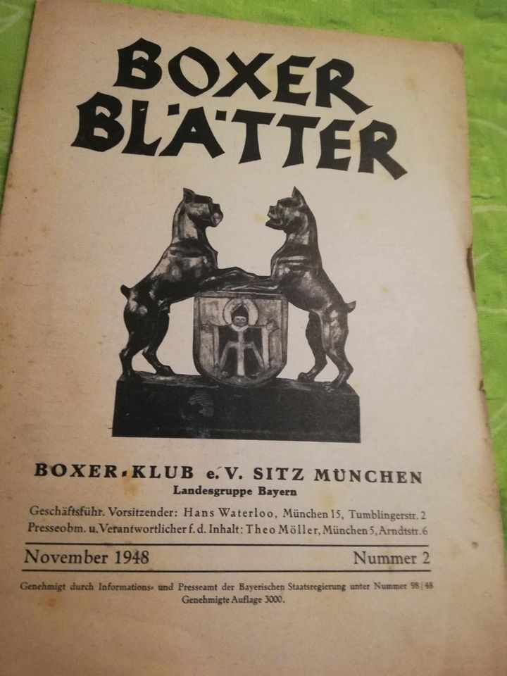 Boxer Blätter LG Bayern, LG Berlin - Brandenburg und DDR 1952 im in Wolfen