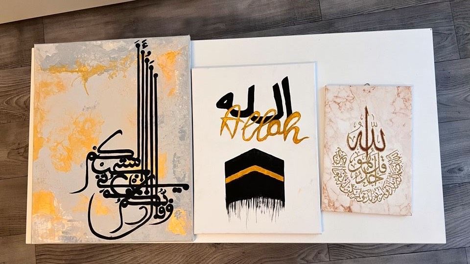 3 Leinwände Arabische Kalligrafie Bilder in Berlin
