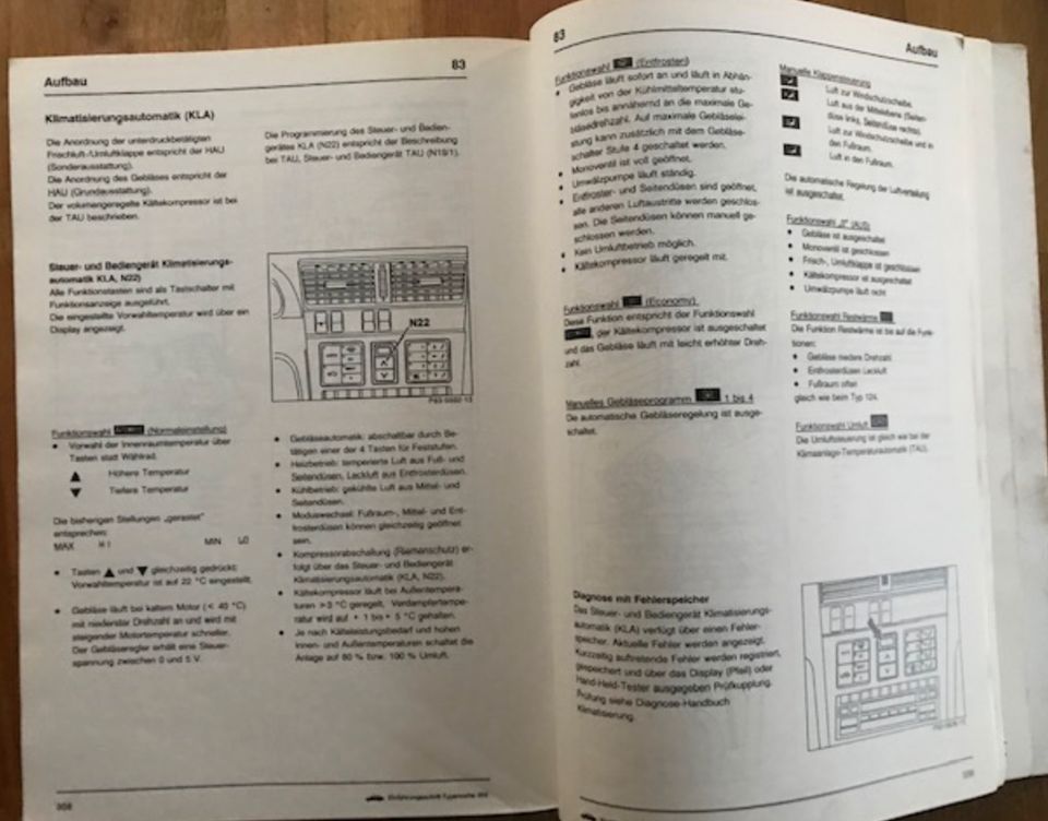 Mercedes Werkstatt Buch Pkw Typenreihe W 202 von Juni 1993 in Kiel