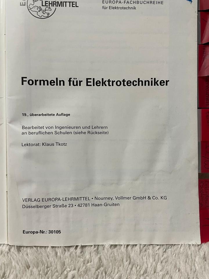Tabellenbuch Elektrotechnik Fachkunde Formelsammlung Westermann in Sankt Augustin